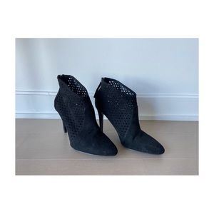 Zara black suede heeled boots